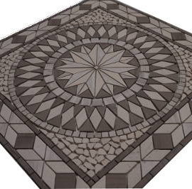 Mozaiek stenen grijs in medallion