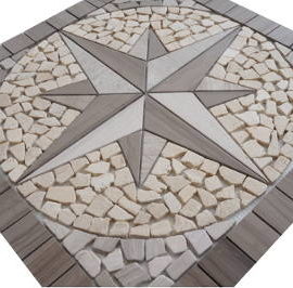 Mozaiek steentjes in tegels